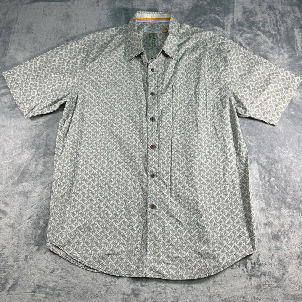 Quiksilver Edition Mens XXL Short Sleeve‎ Button Up Shirt Custom Fit Geometric